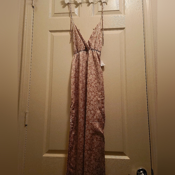 Satin Misty Rose Maxi Dress, Small - Picture 1 of 2